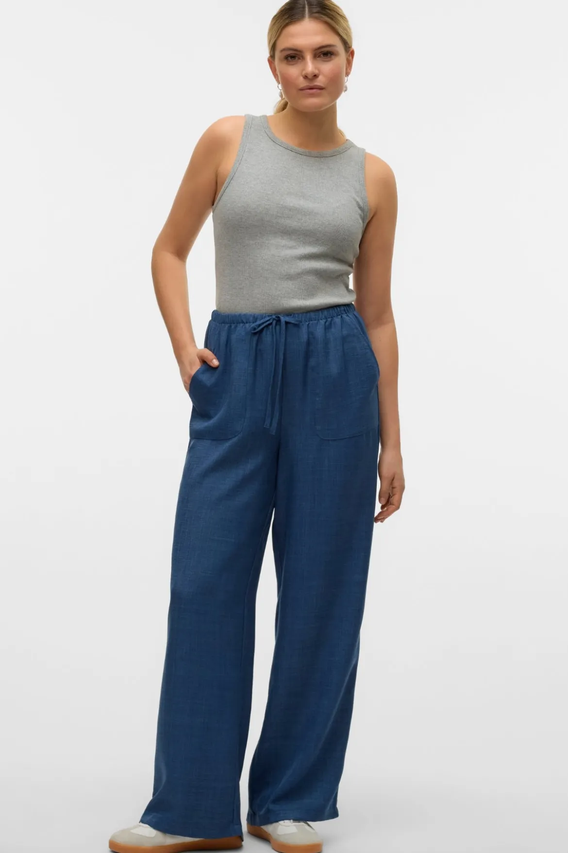 Melaney Loose Pant - Dark Denim Melange