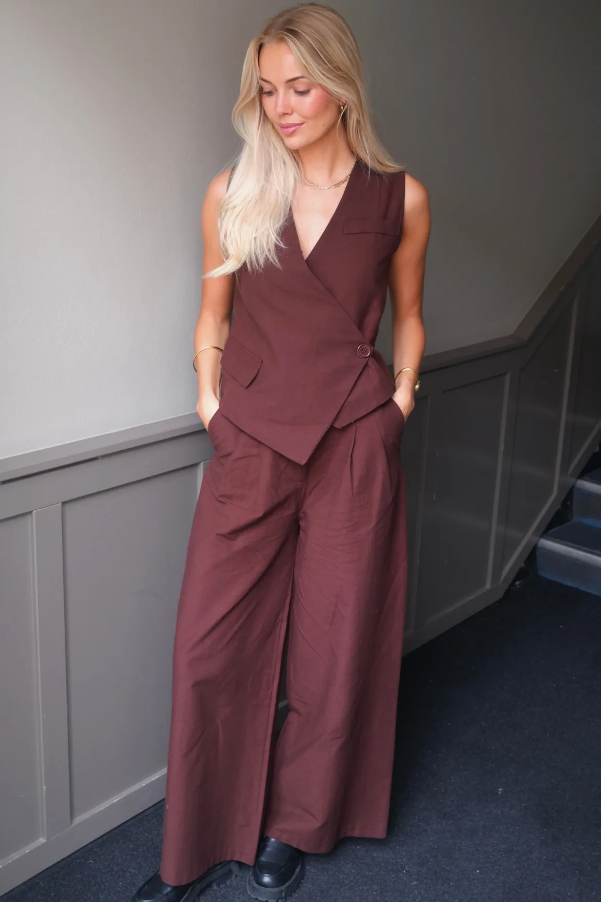 Melissa Wide Pants - Brun