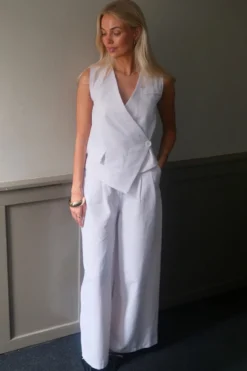 Melissa Wide Pants - Lysegrå