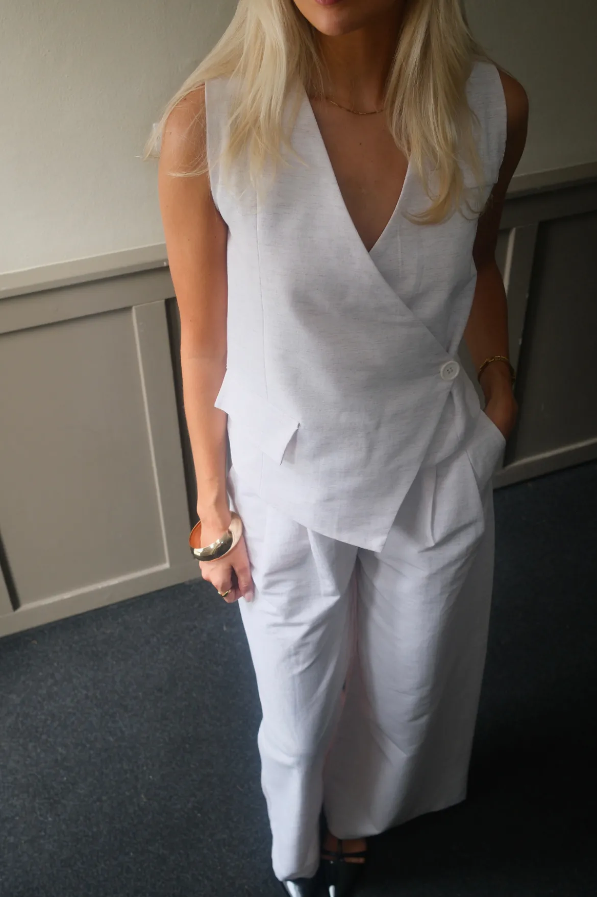Melissa Wide Pants - Lysegrå