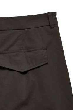 Meng MidWaist Crinkled Wide Pant - Chocolate Torte