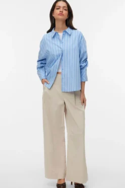 Meng MidWaist Crinkled Wide Pant - Cement