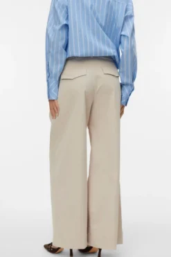 Meng MidWaist Crinkled Wide Pant - Cement