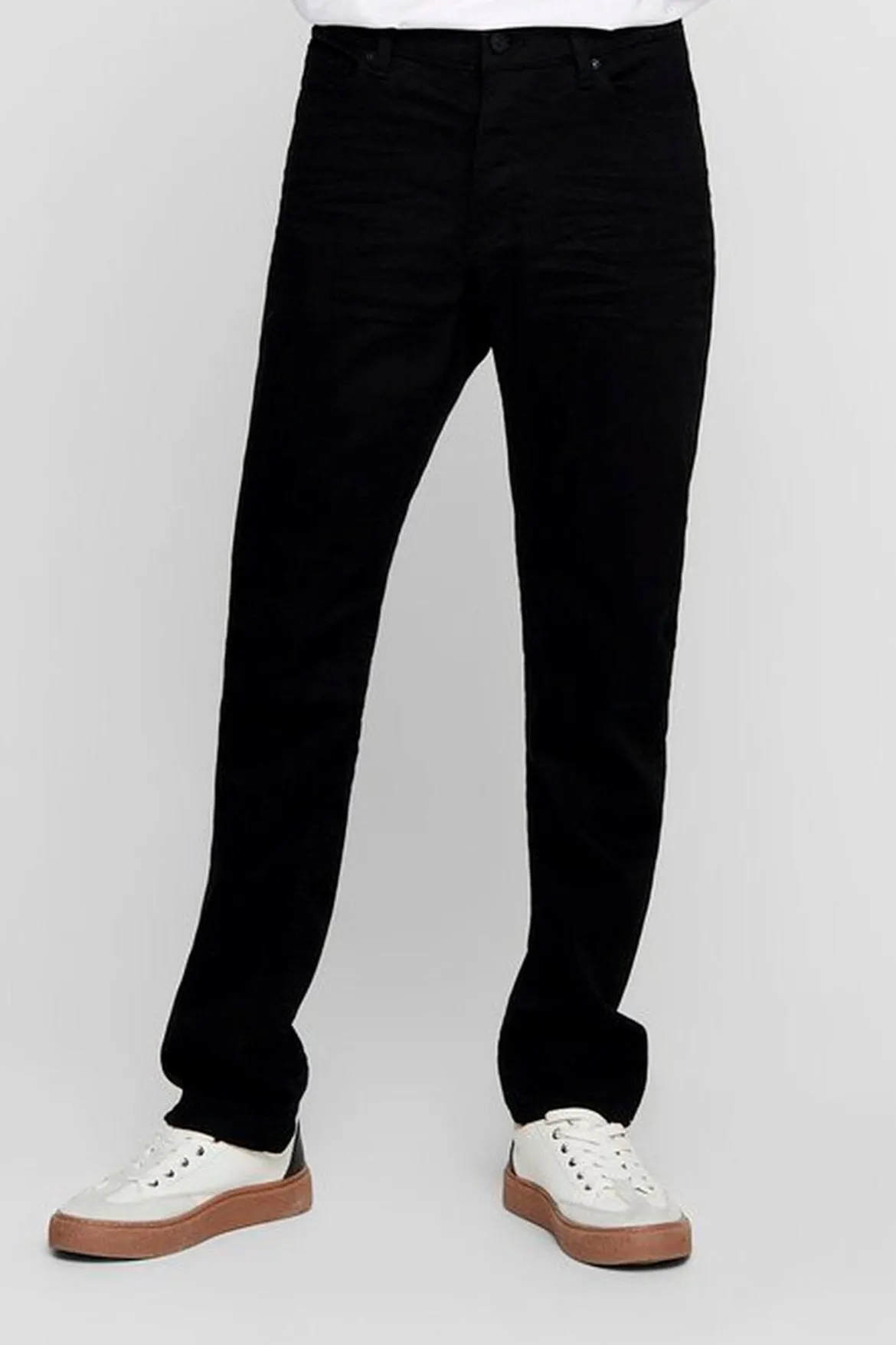 Mike Stretch Jeans - Sort (Bred pasform)