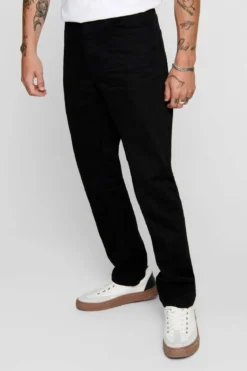 Mike Stretch Jeans - Sort (Bred pasform)