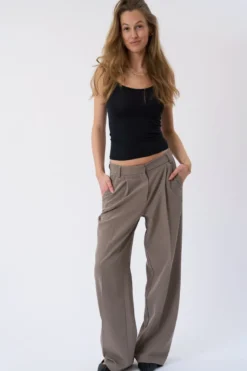 Mila Wide Pants - Taupe