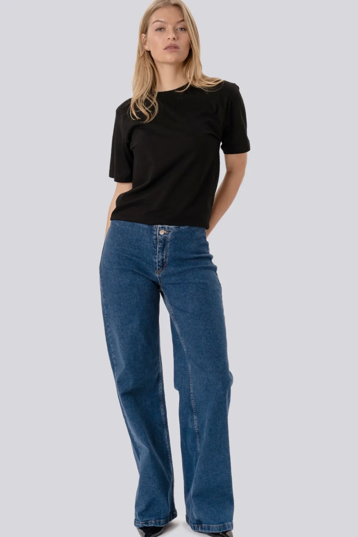 Miley Wide Jeans - Mellemblå