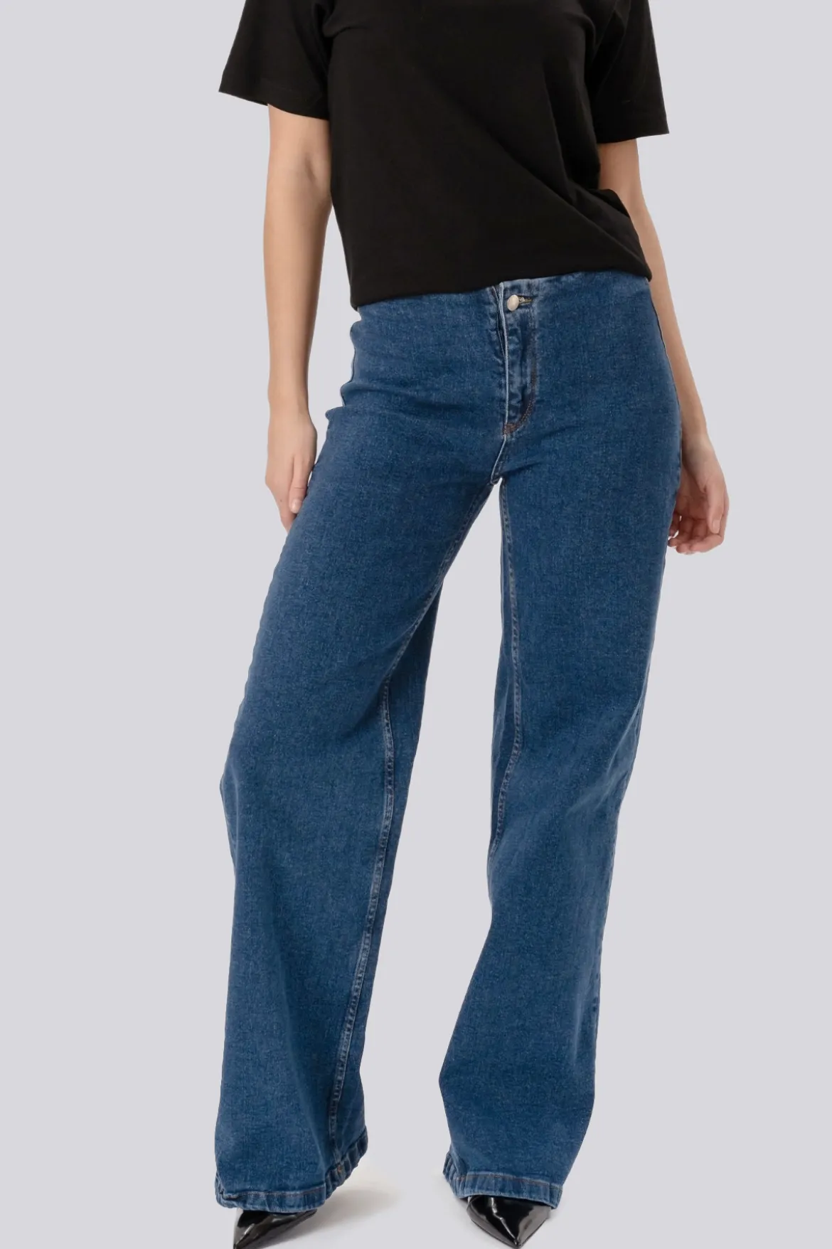 Miley Wide Jeans - Mellemblå