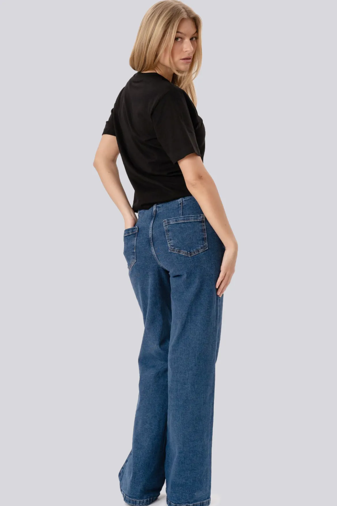 Miley Wide Jeans - Mellemblå