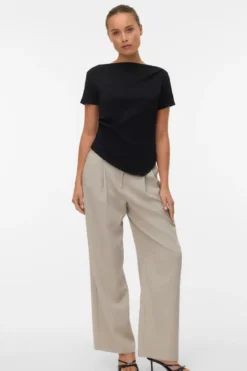 Mille Boatneck Short Top - Sort