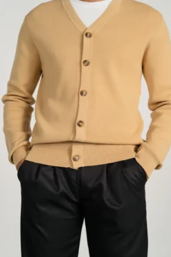 Milo Strik Cardigan - Sand