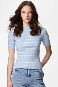 Mira O-Neck Knit - Cashmere Blue Birch