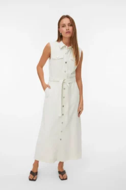 Molly Ank Denimkjole - Ecru