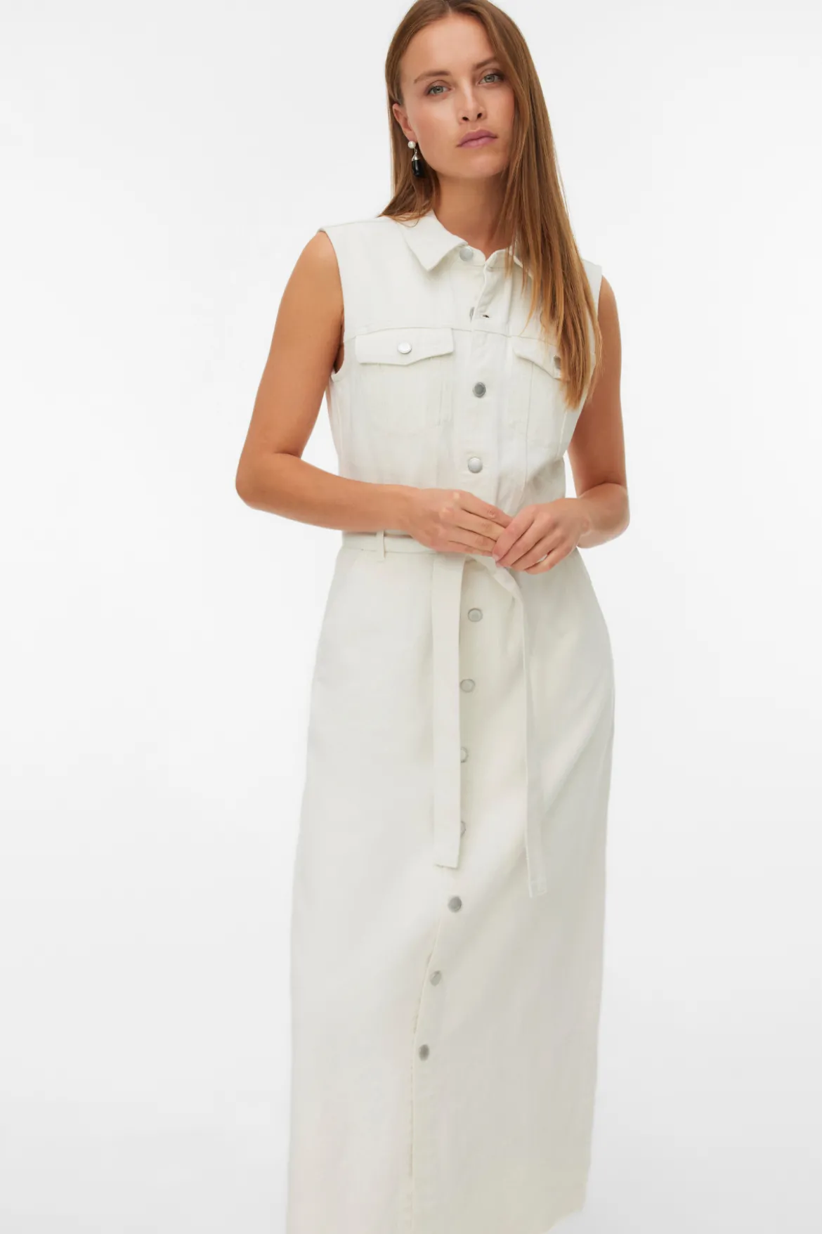 Molly Ank Denimkjole - Ecru