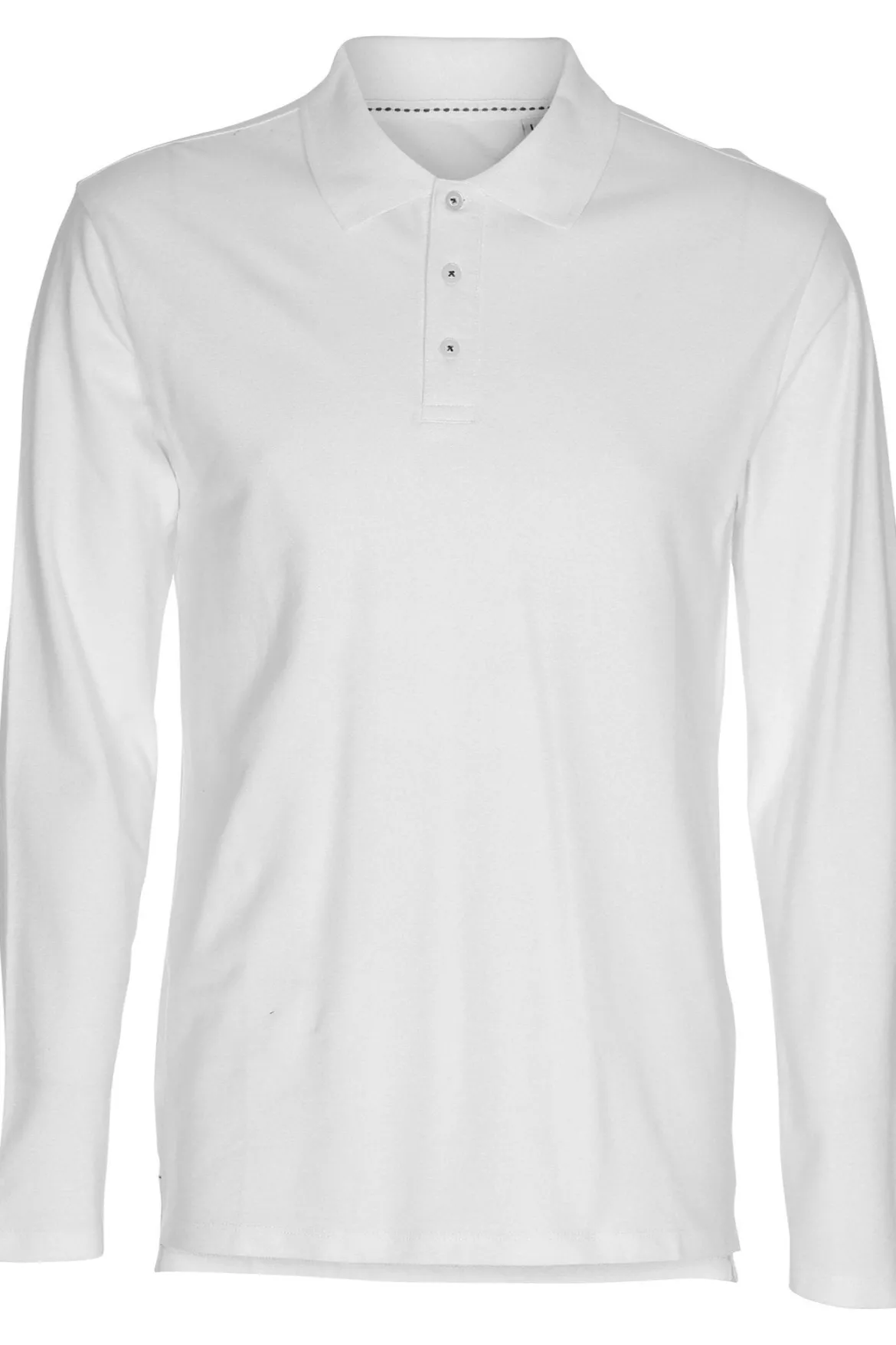 Muscle langærmet Polo Shirt - Hvid