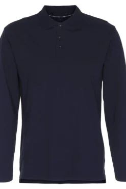 Muscle Langærmet Polo Shirt - Navy