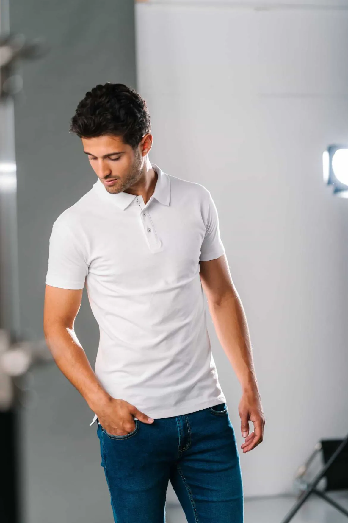 Muscle Polo Shirt - Hvid