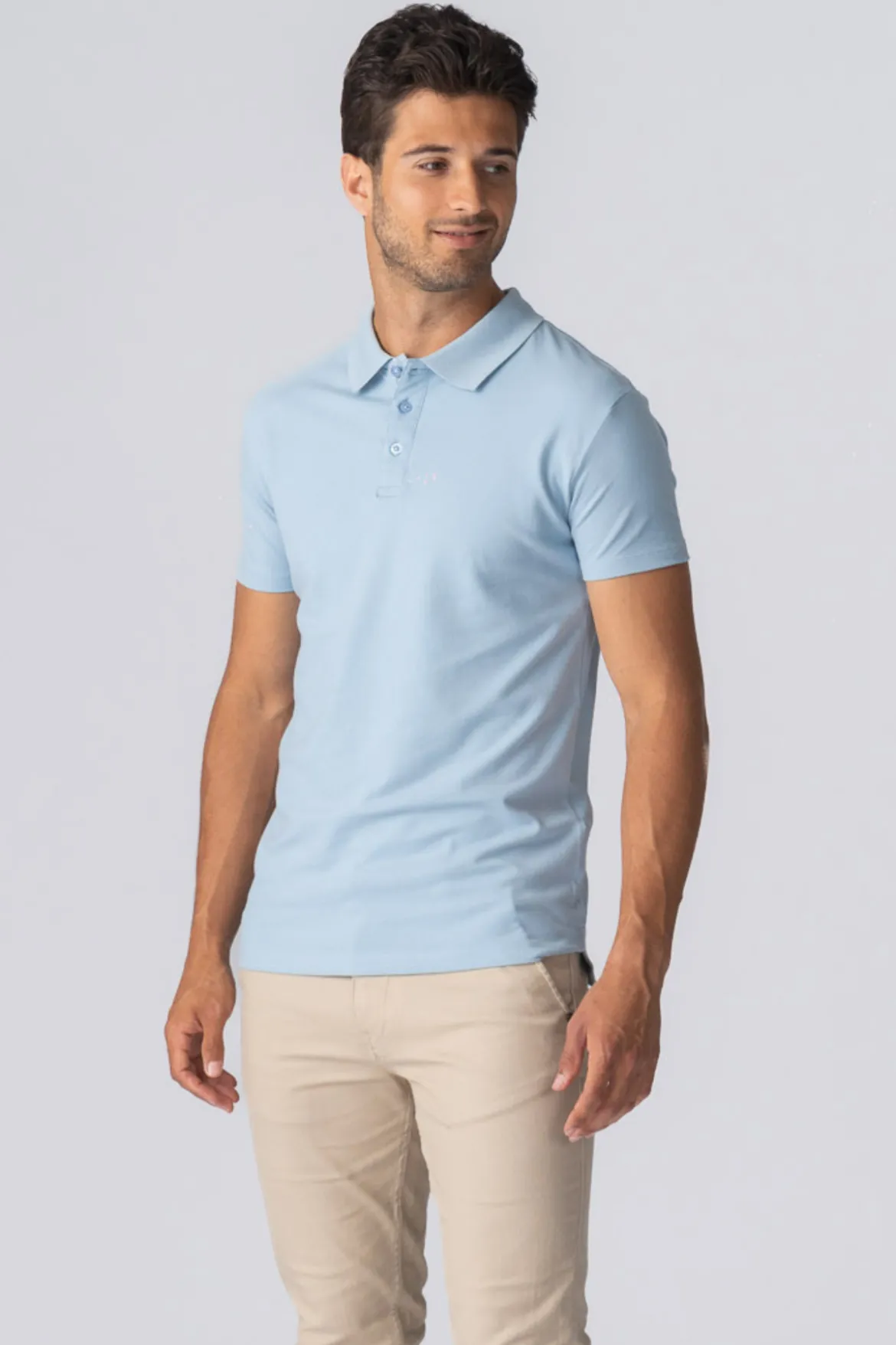 Muscle Polo Shirt - Lyseblå