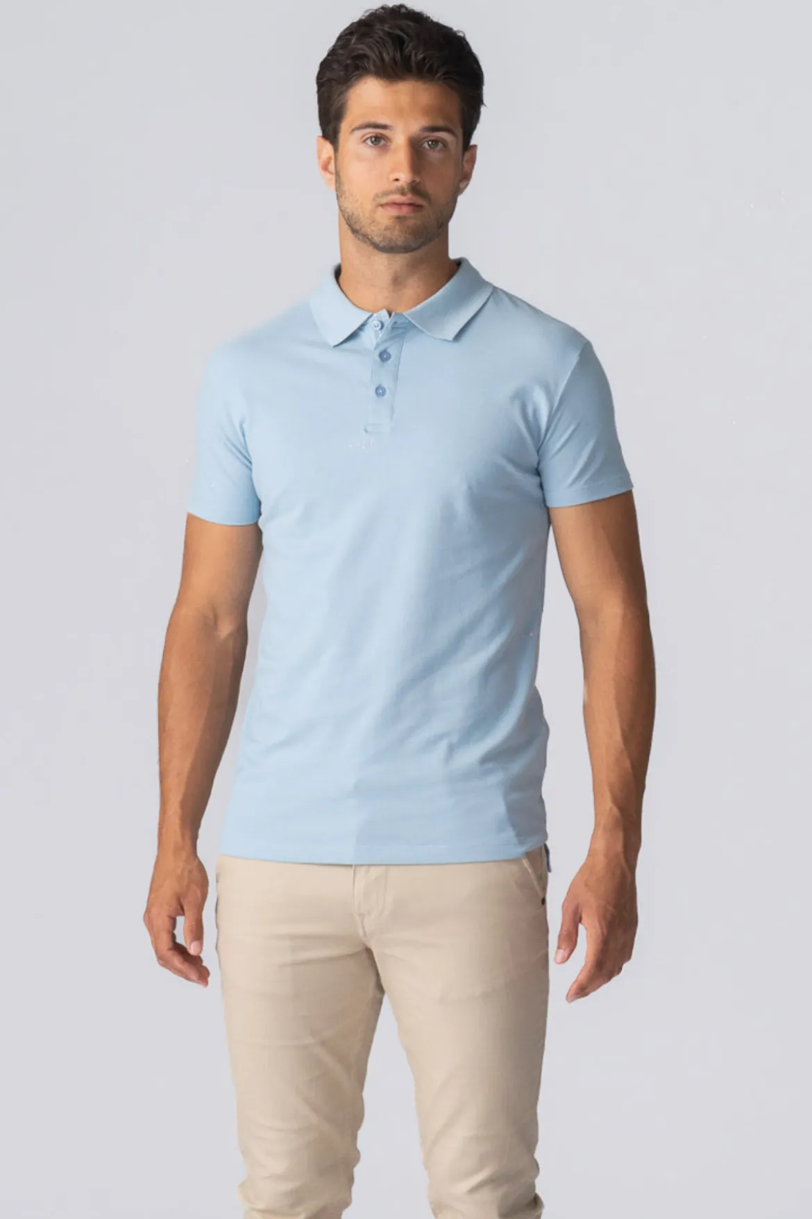 Muscle Polo Shirt - Lyseblå