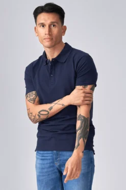 Muscle Polo Shirt - Navy