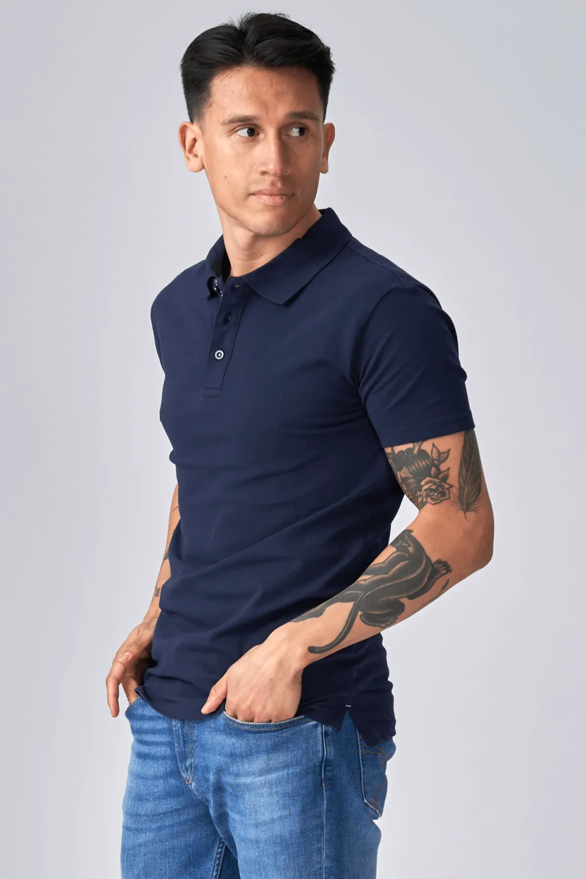 Muscle Polo Shirt - Navy