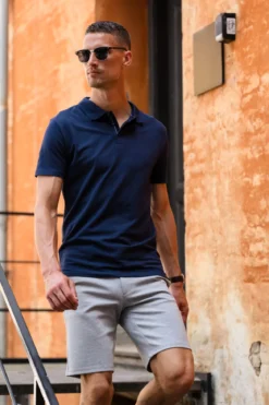 Muscle Polo Shirt - Navy