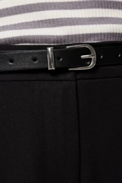 Myra Slim Belt - Black Silver