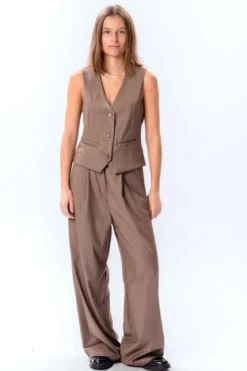 Nadia Vest og Pants - Taupe