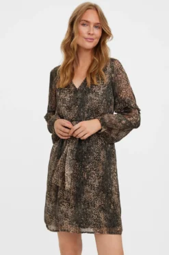 Nala V-neck Kjole - Silver Mink