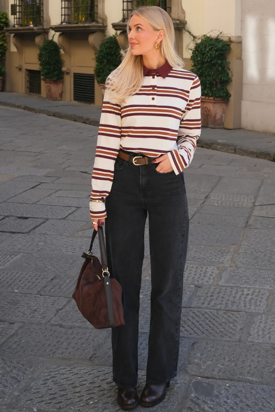 Nana L/S Polo Top - Java
