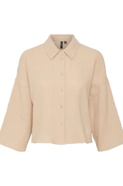 Natali Crop Shirt - Irish Cream