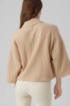 Natali Crop Shirt - Irish Cream