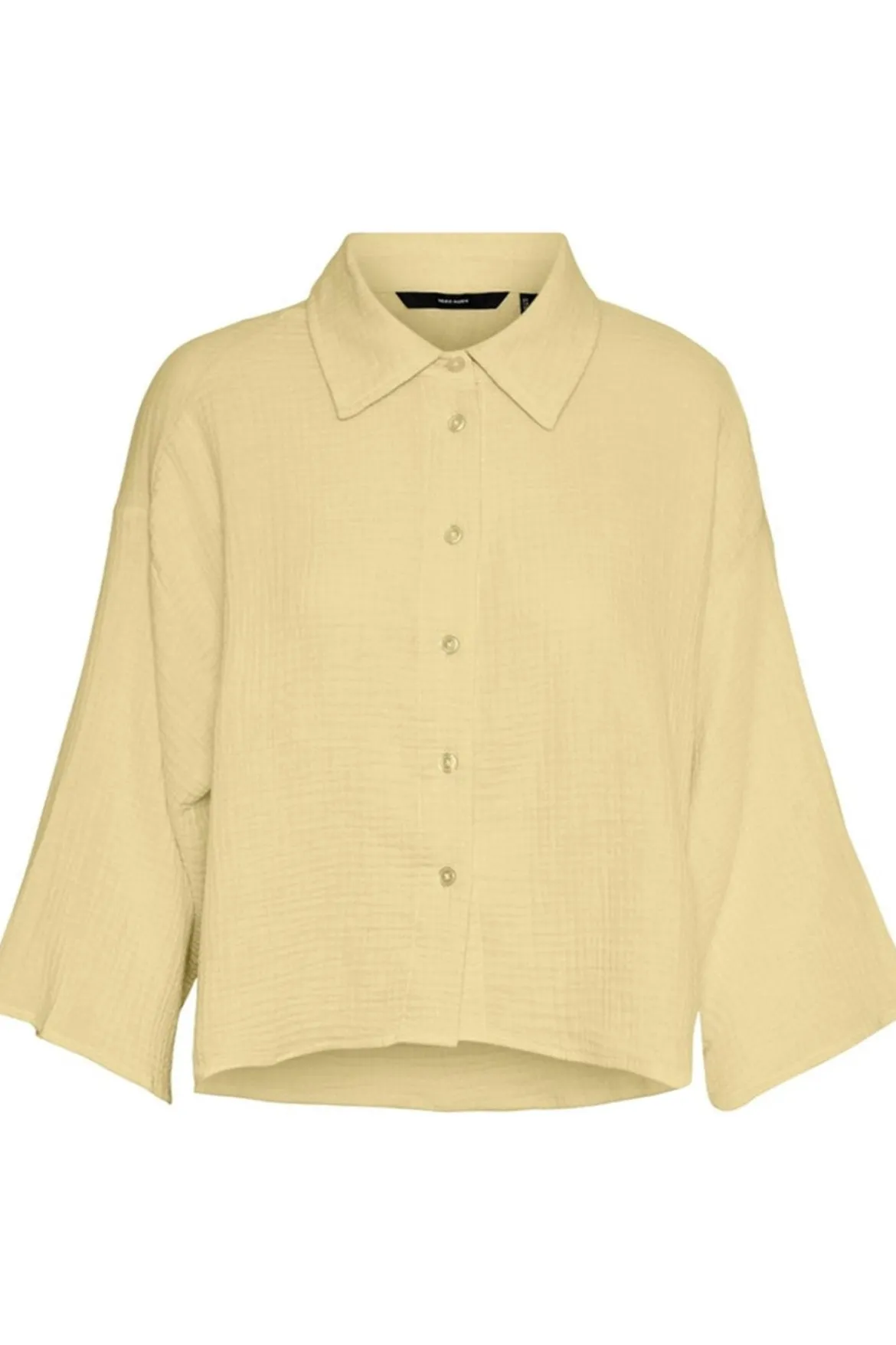 Natali 3/4 Crop Shirt - Lemon Meringue