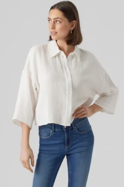 Natali Crop Shirt - Snow White