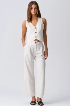 Natalie Vest og Bukser - Lyse Beige