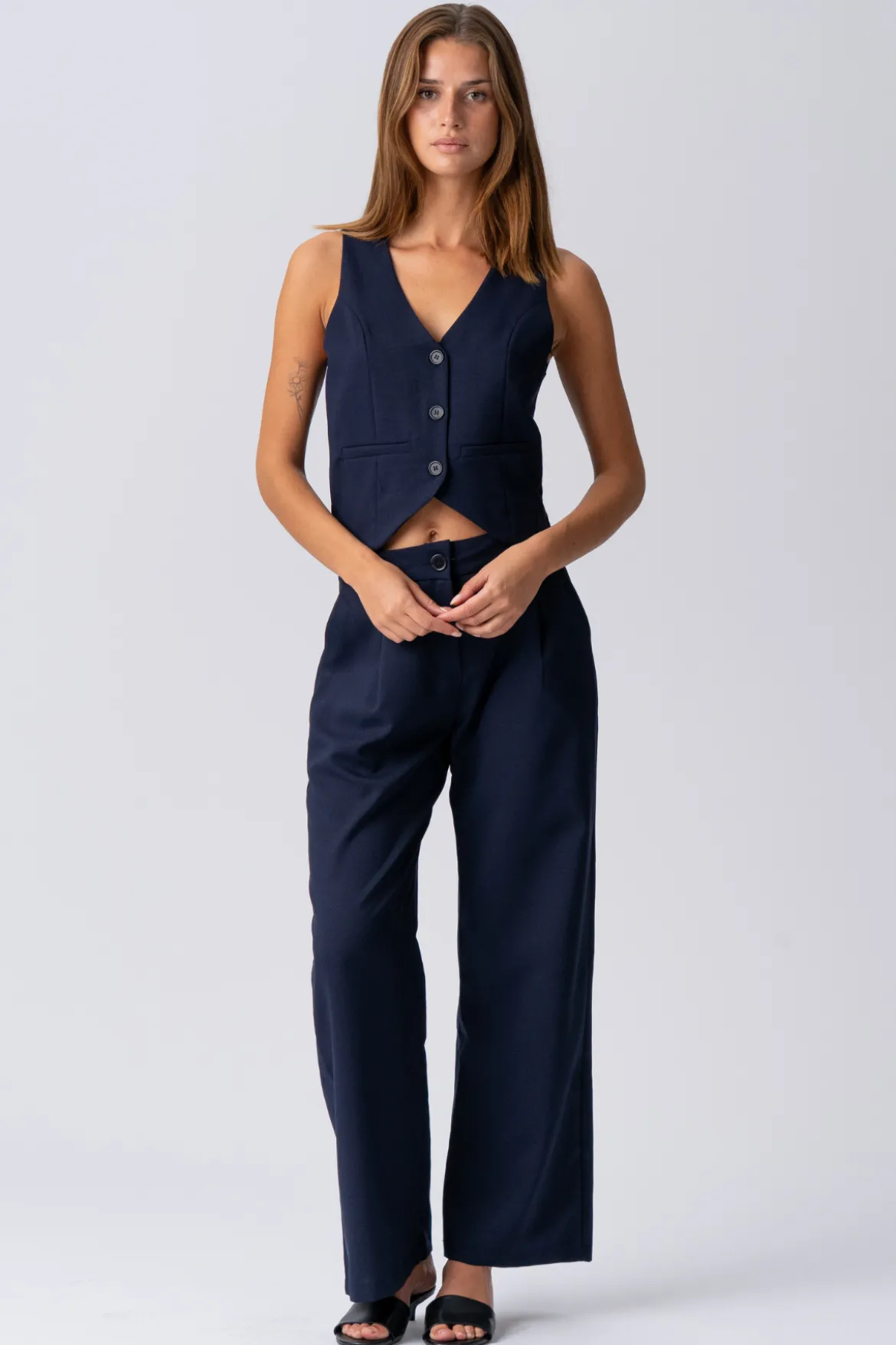 Natalie Vest og Bukser - Navy