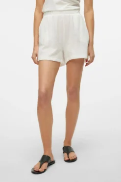 Natali High Waist Shorts - Snow White