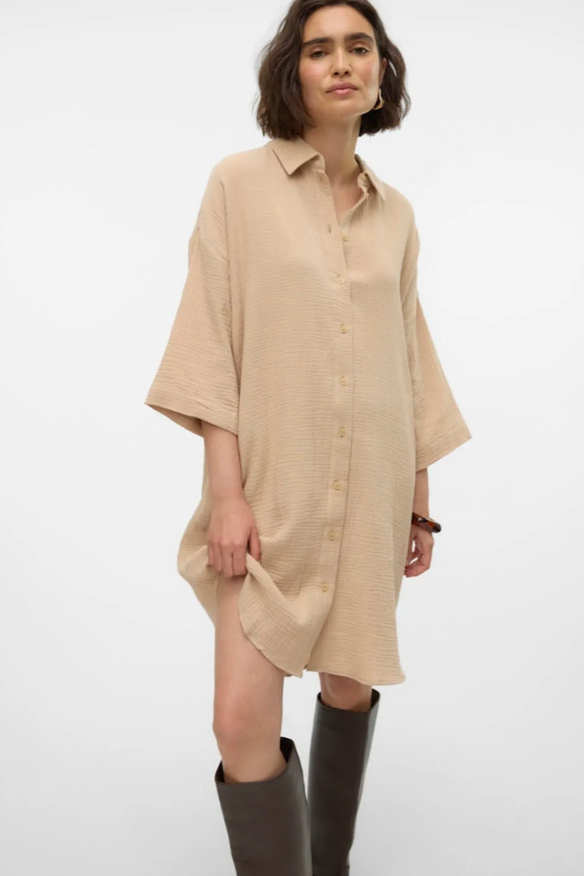 Natali Oversized Skjorte - Irish Cream
