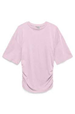 Navaro 2/4 O-Neck Top - Pink A-Boo