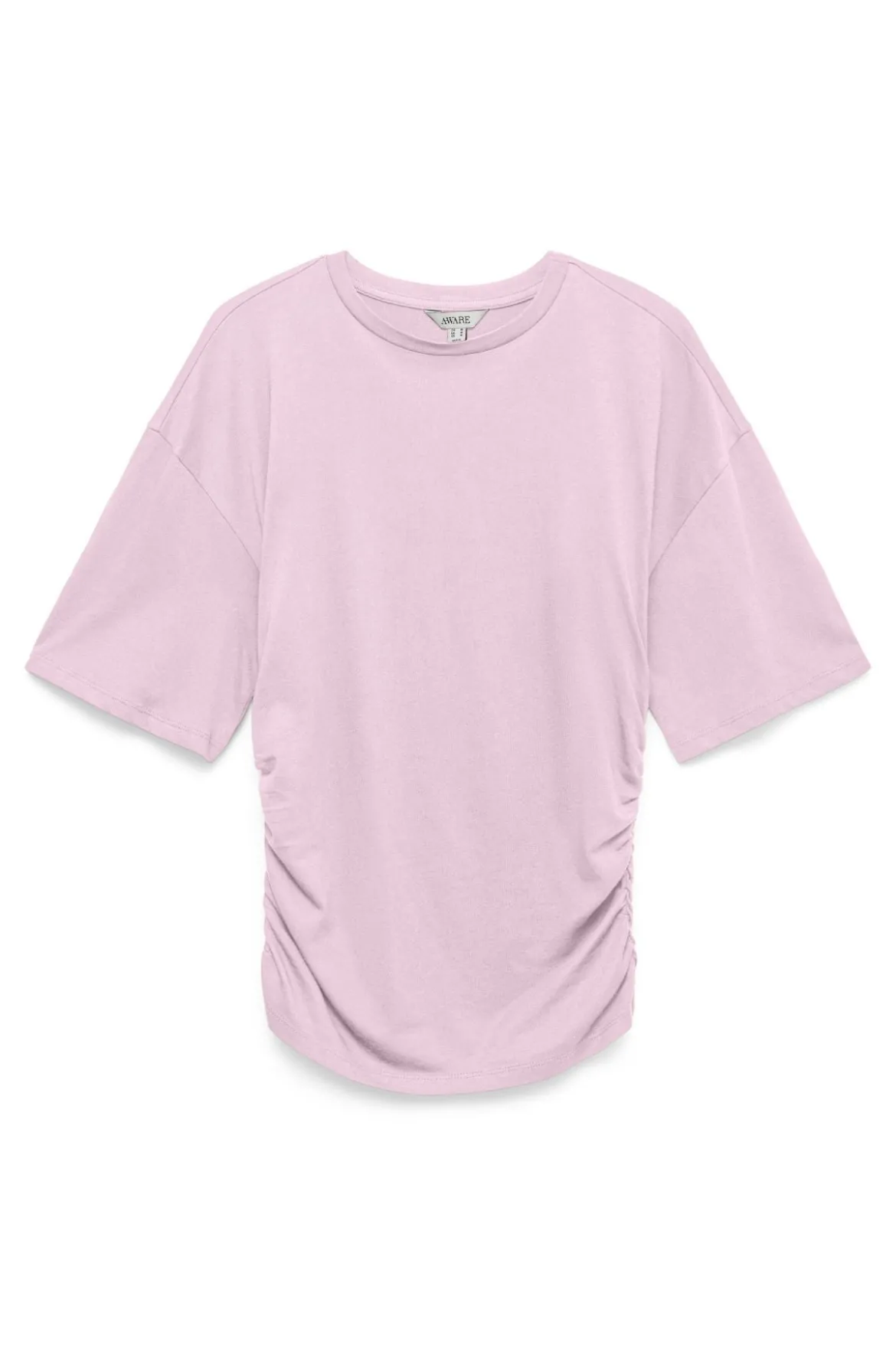 Navaro 2/4 O-Neck Top - Pink A-Boo