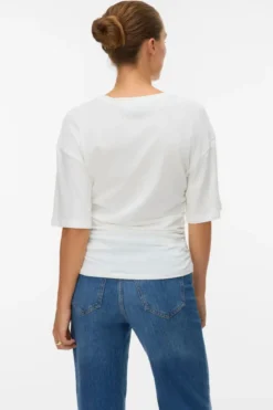 Navaro 2/4 O-Neck Top - Snow White