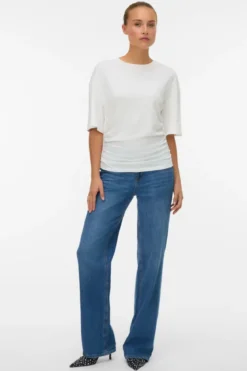 Navaro 2/4 O-Neck Top - Snow White