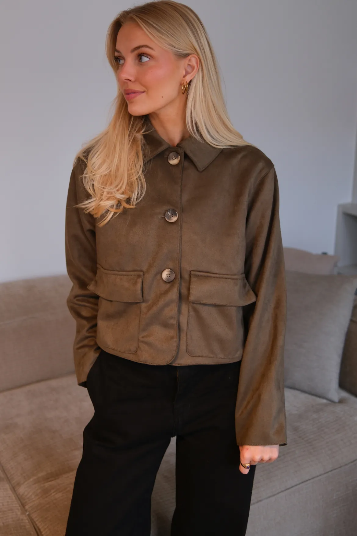 Nelly Kort Jakke - Army