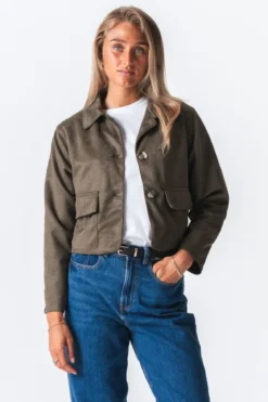 Nelly Kort Jakke - Army
