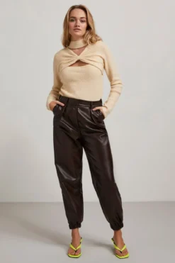 Nemma High Waist Pants - Chocolate Plum