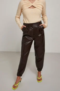Nemma High Waist Pants - Chocolate Plum