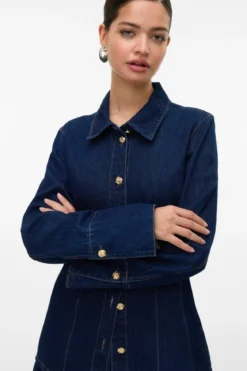 Nikka Denim Skjorte - Mørkeblå Denim