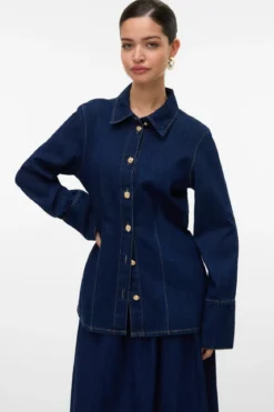 Nikka Denim Skjorte - Mørkeblå Denim