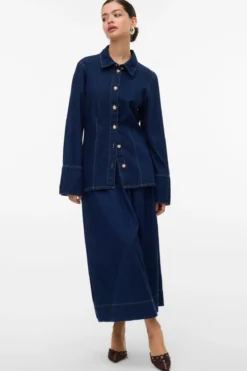 Nikka Denim Skjorte - Mørkeblå Denim