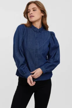 Nily Denim Skjorte - Mørk Blå Denim